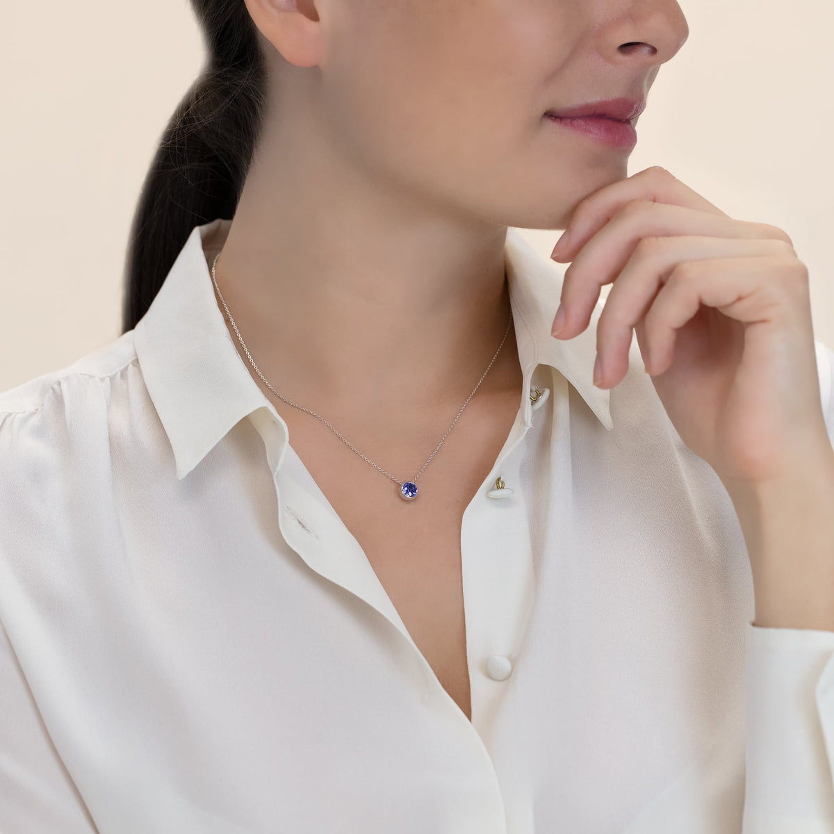 Necklace WG 750, TAN, 6 mm, 42 – 2011599