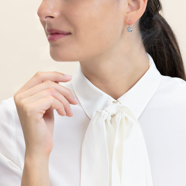 Drop earrings WG 750, AQU, 6 mm – 2011610
