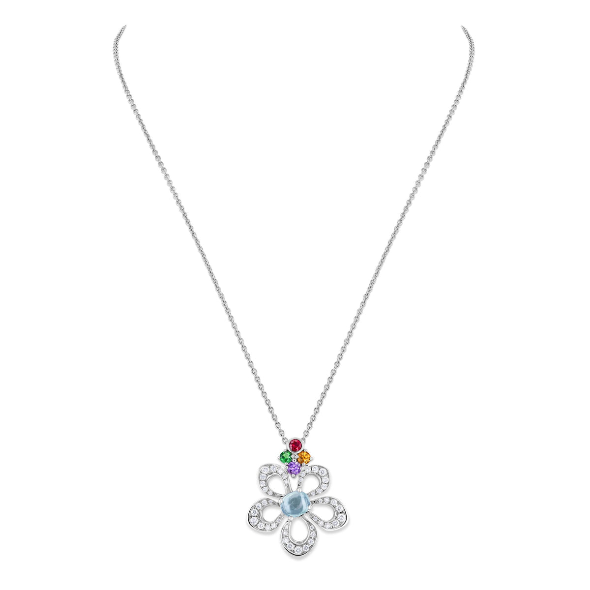 Necklace WG 750, AQU, multi, 42 cm – 2012843