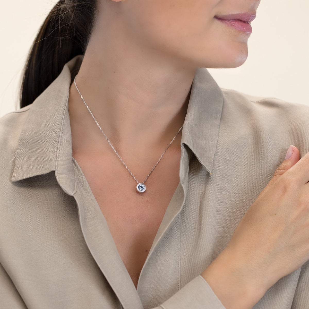 Necklace WG 750, AQU, 6 mm, 42 – 2012147
