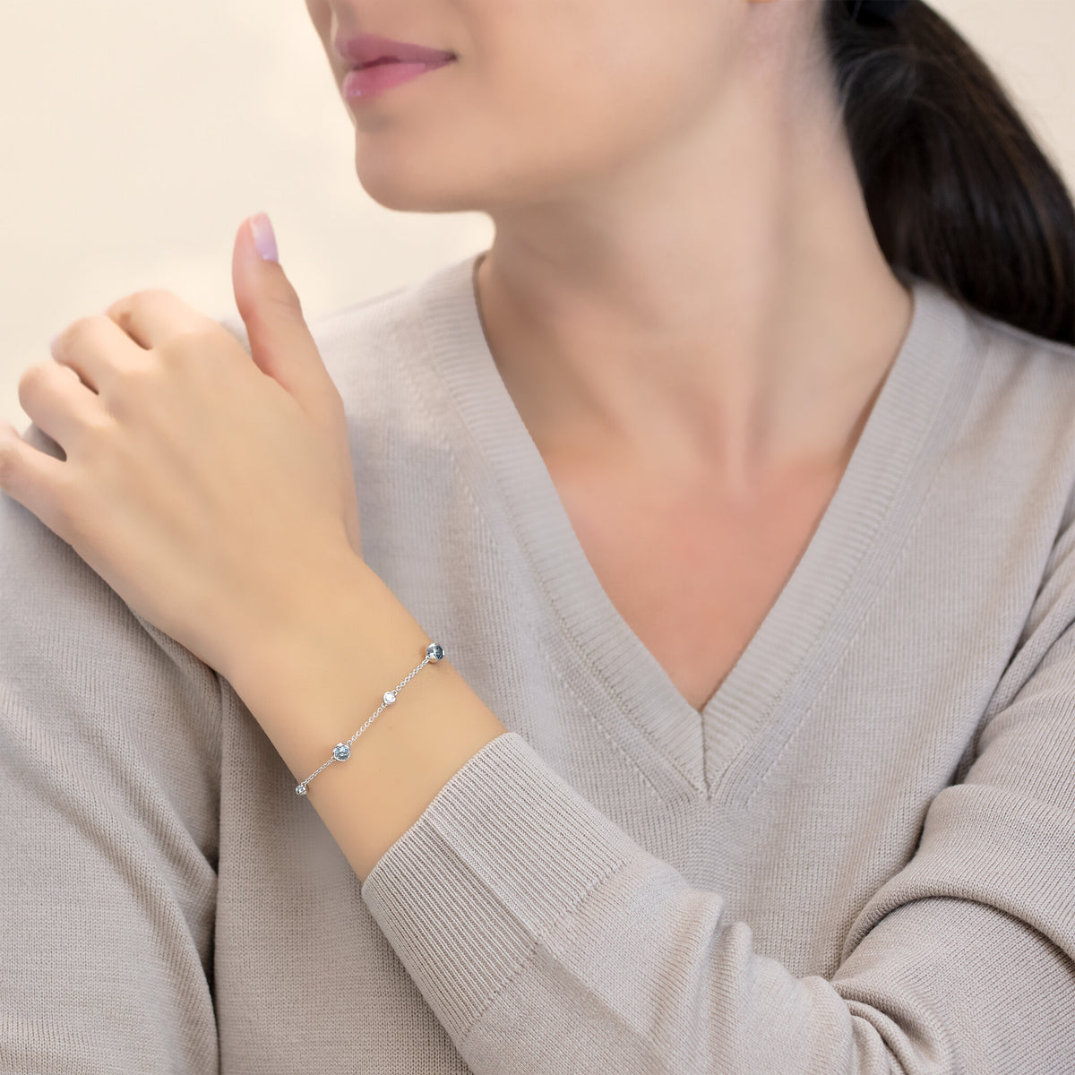 Bracelet WG 750, AQU, 4.3 mm, 18 cm – 2012337