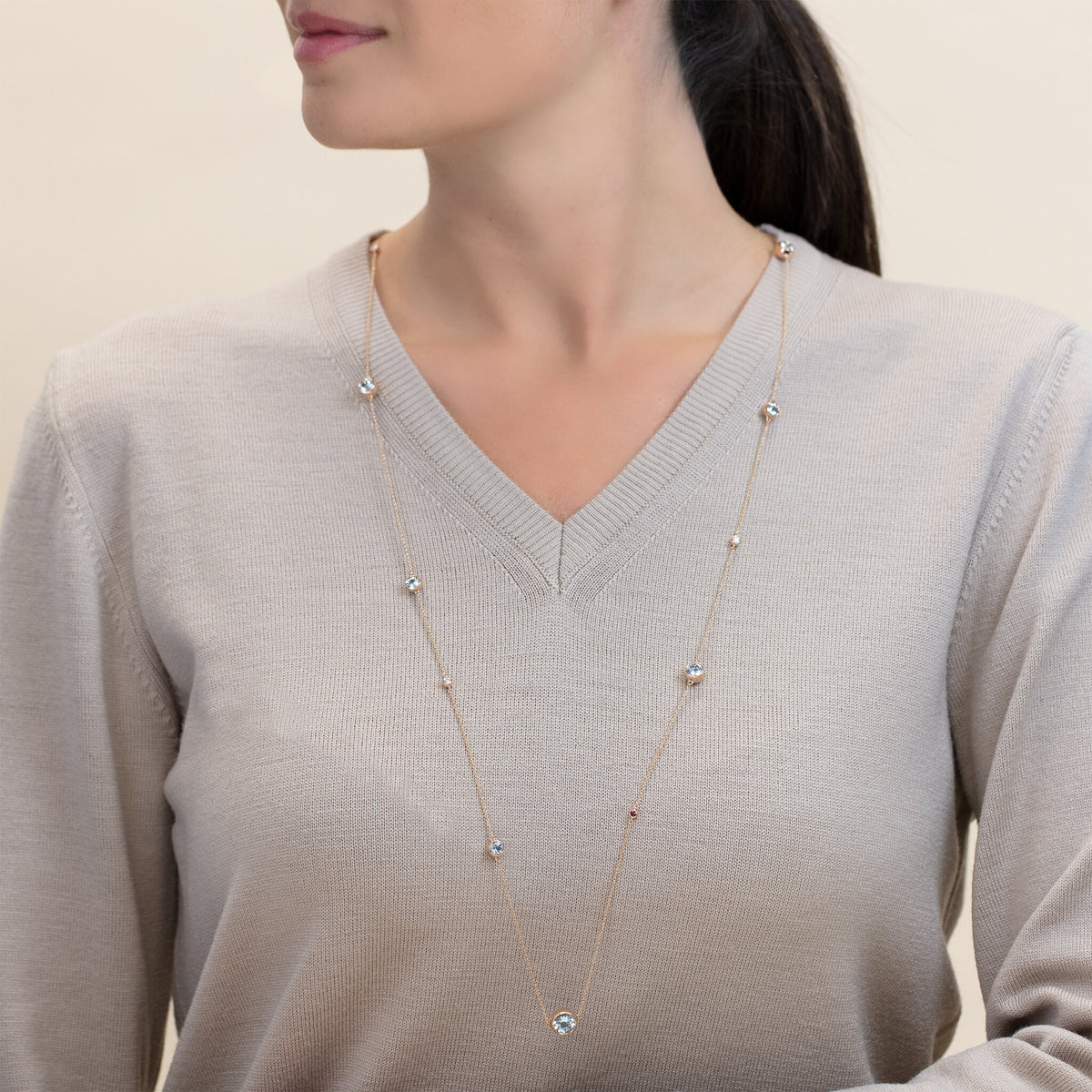 Necklace RG 750, AQU, 110 cm – 2012357