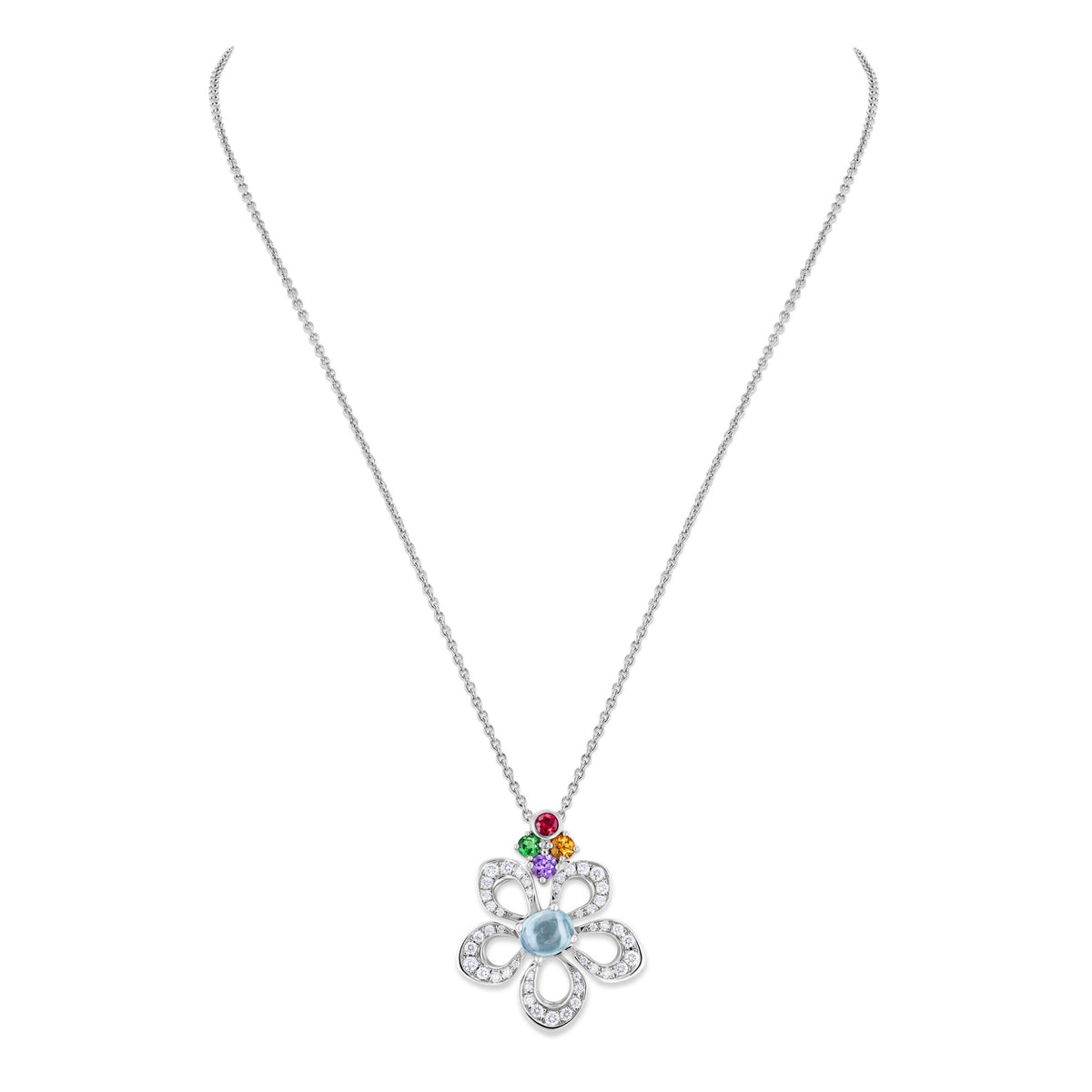 Necklace WG 750, AQU, multi, 42 cm – 2012843