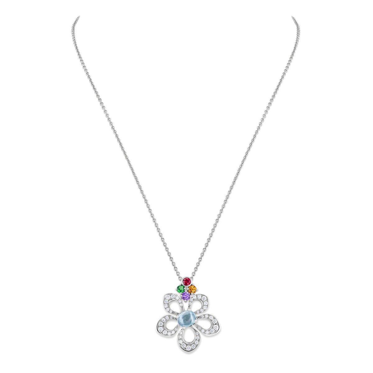 Necklace WG 750, AQU, multi, 42 cm – 2012843
