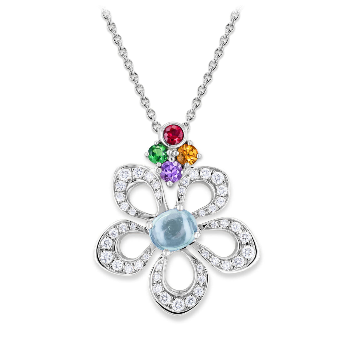 Necklace WG 750, AQU, multi, 42 cm – 2012843