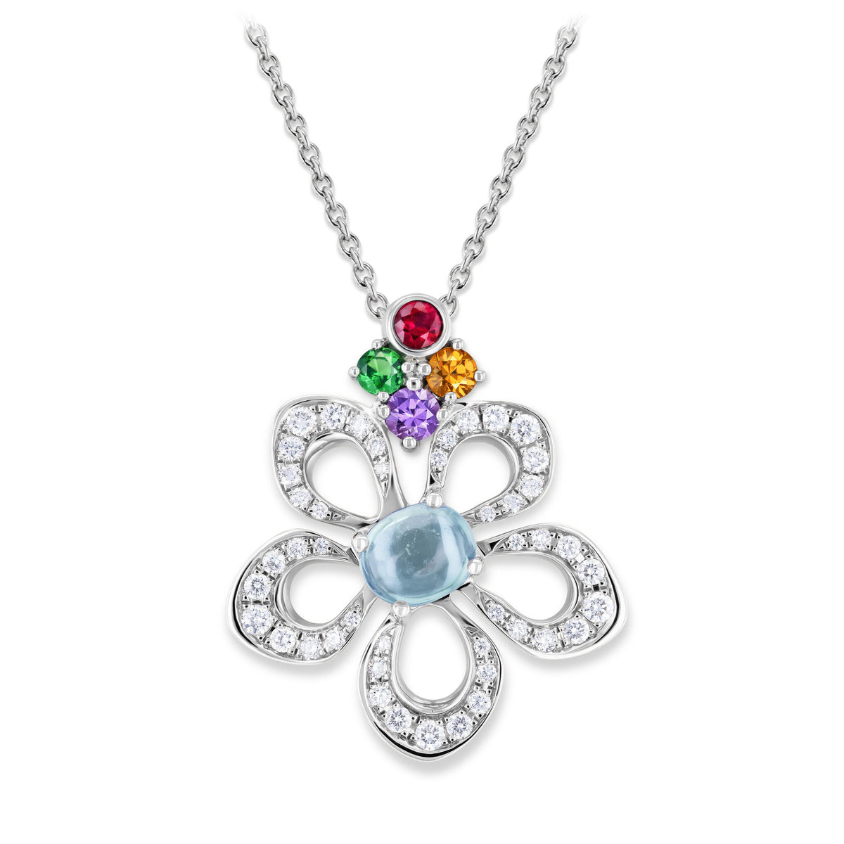 Necklace WG 750, AQU, multi, 42 cm – 2012843