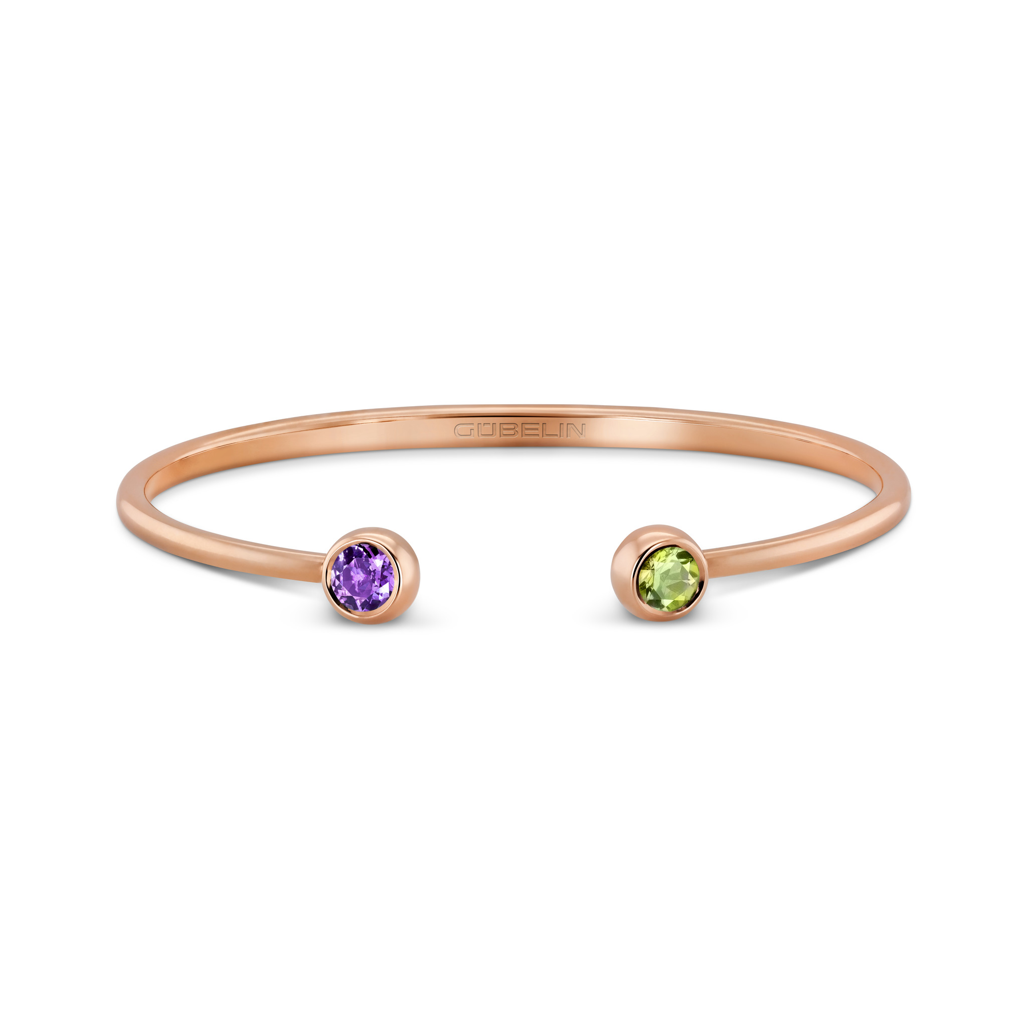 Bangle with coloured gemstones