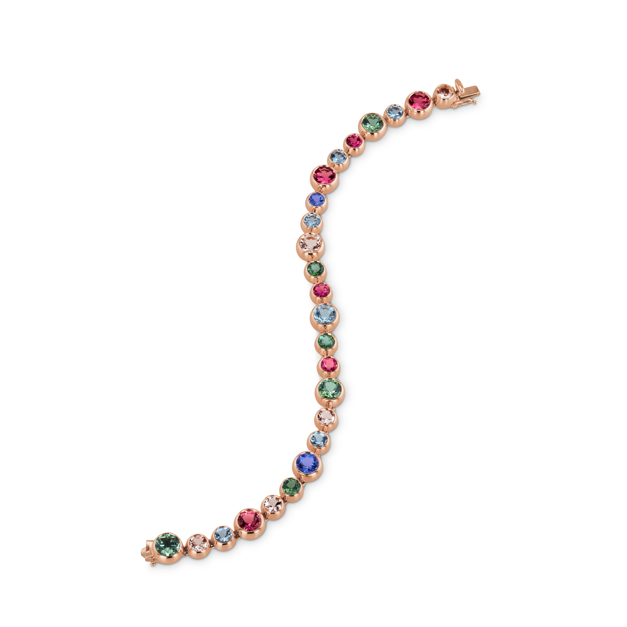 Bracelet with coloured gemstones