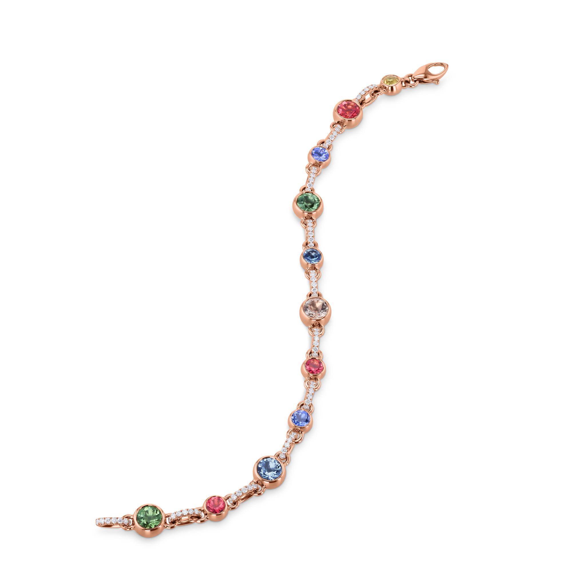 Bracelet with coloured gemstones