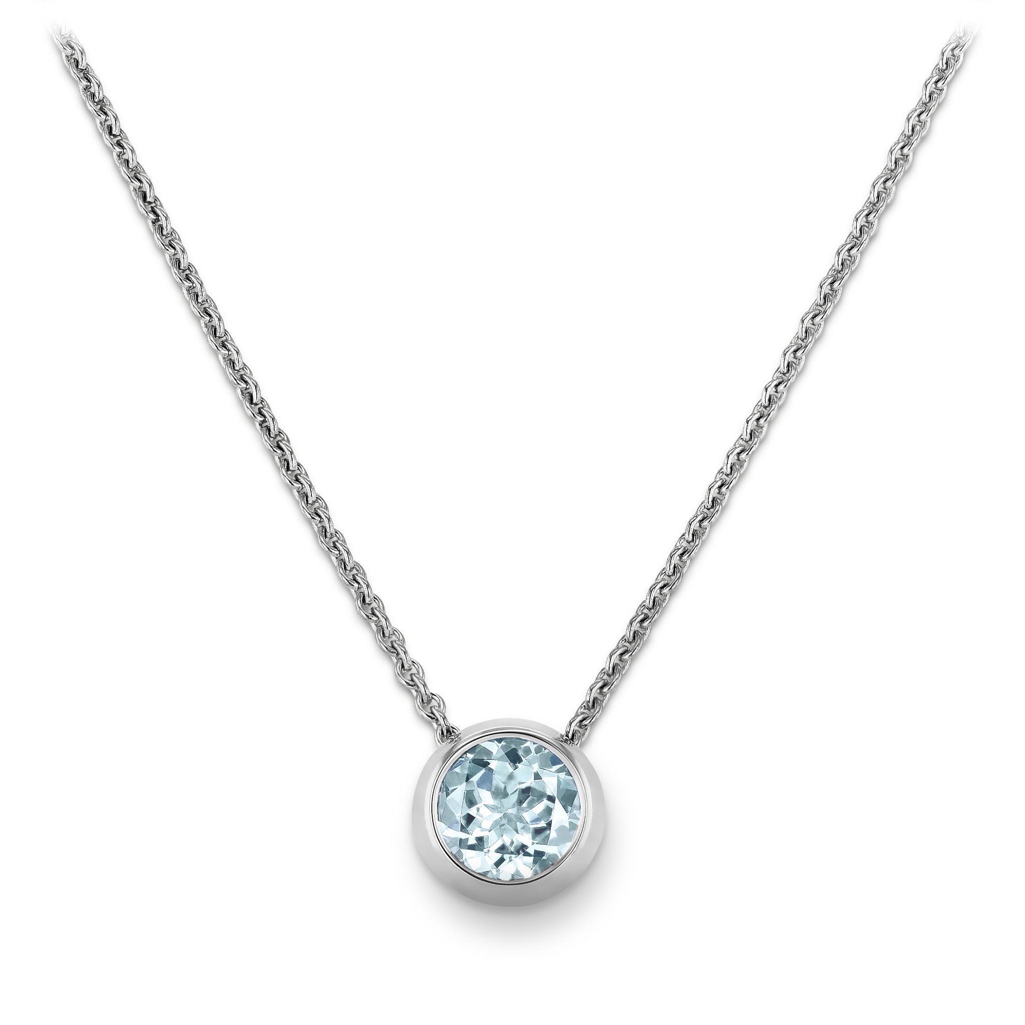 Necklace with aquamarine