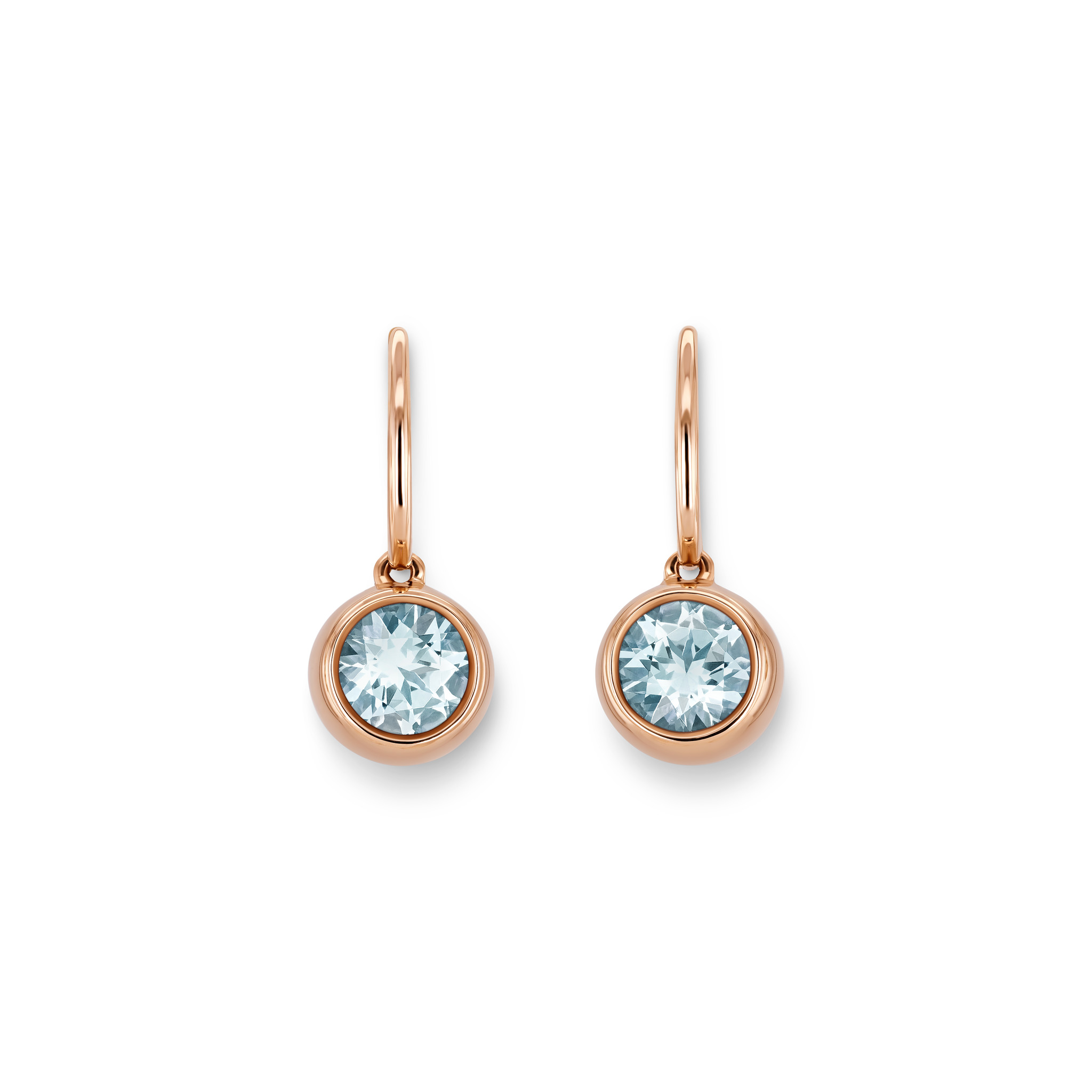 Earrings with aquamarines