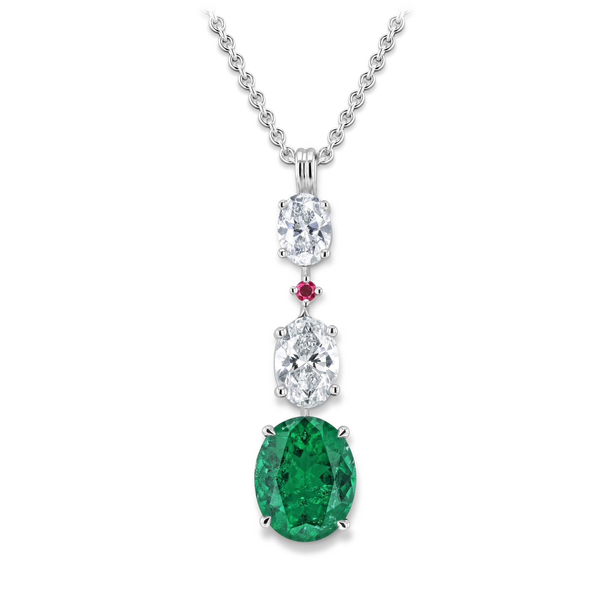 Emerald necklace | 42A-1229/SMA/OV/DIA | Gübelin Jewellery