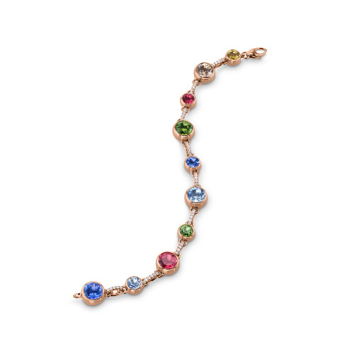 Bracelet with coloured gemstones