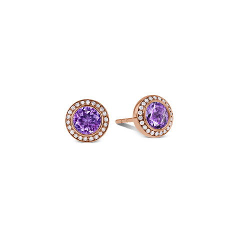 Earrings with amethysts