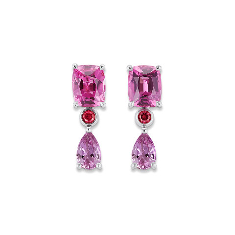 Earrings with spinels