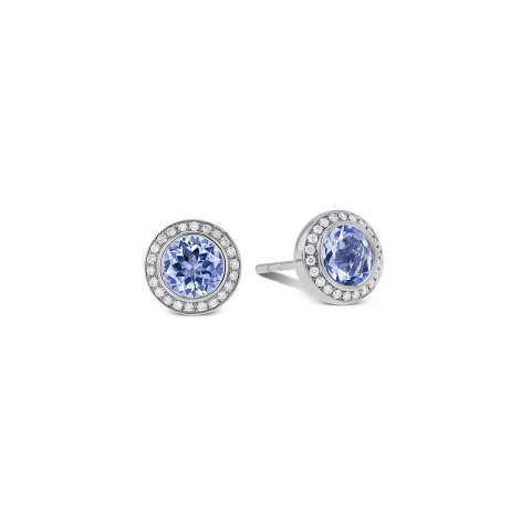 Earrings with Tanzanites