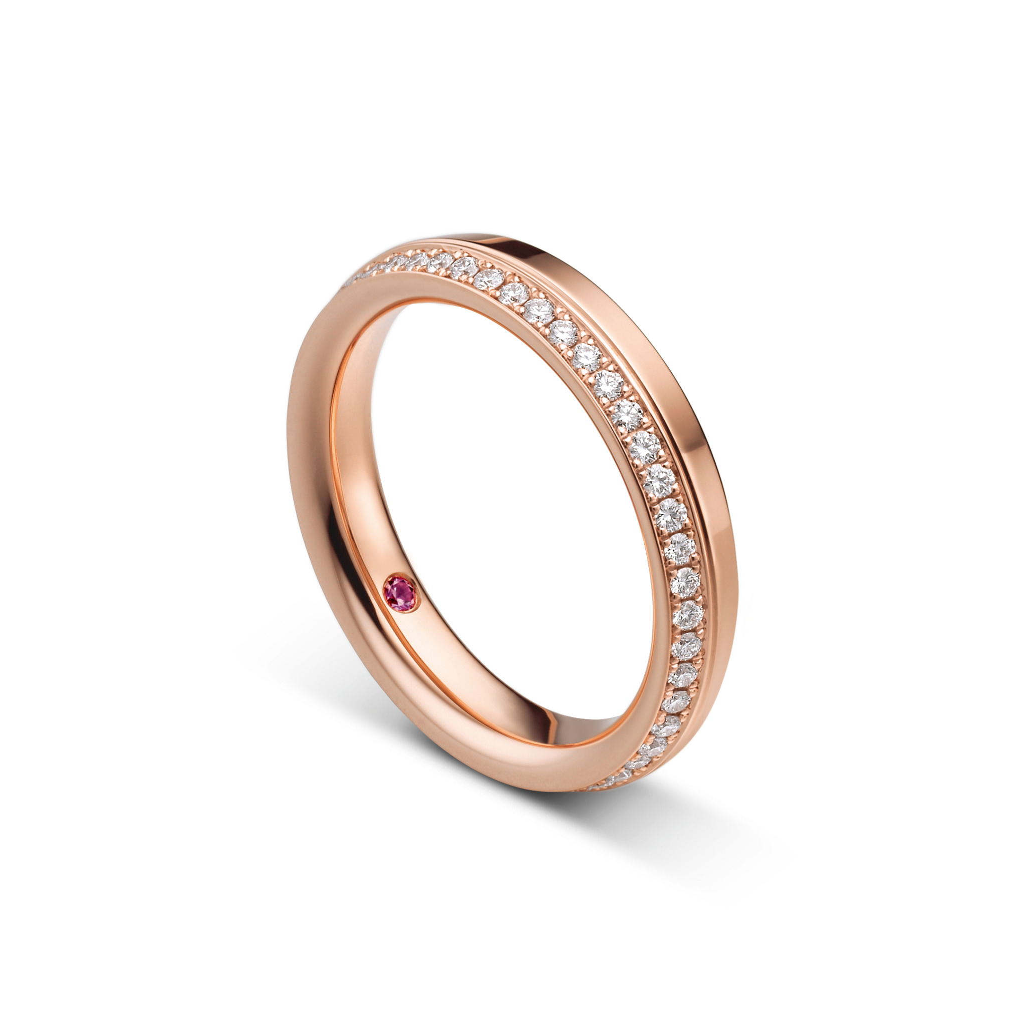 Wedding band with diamonds