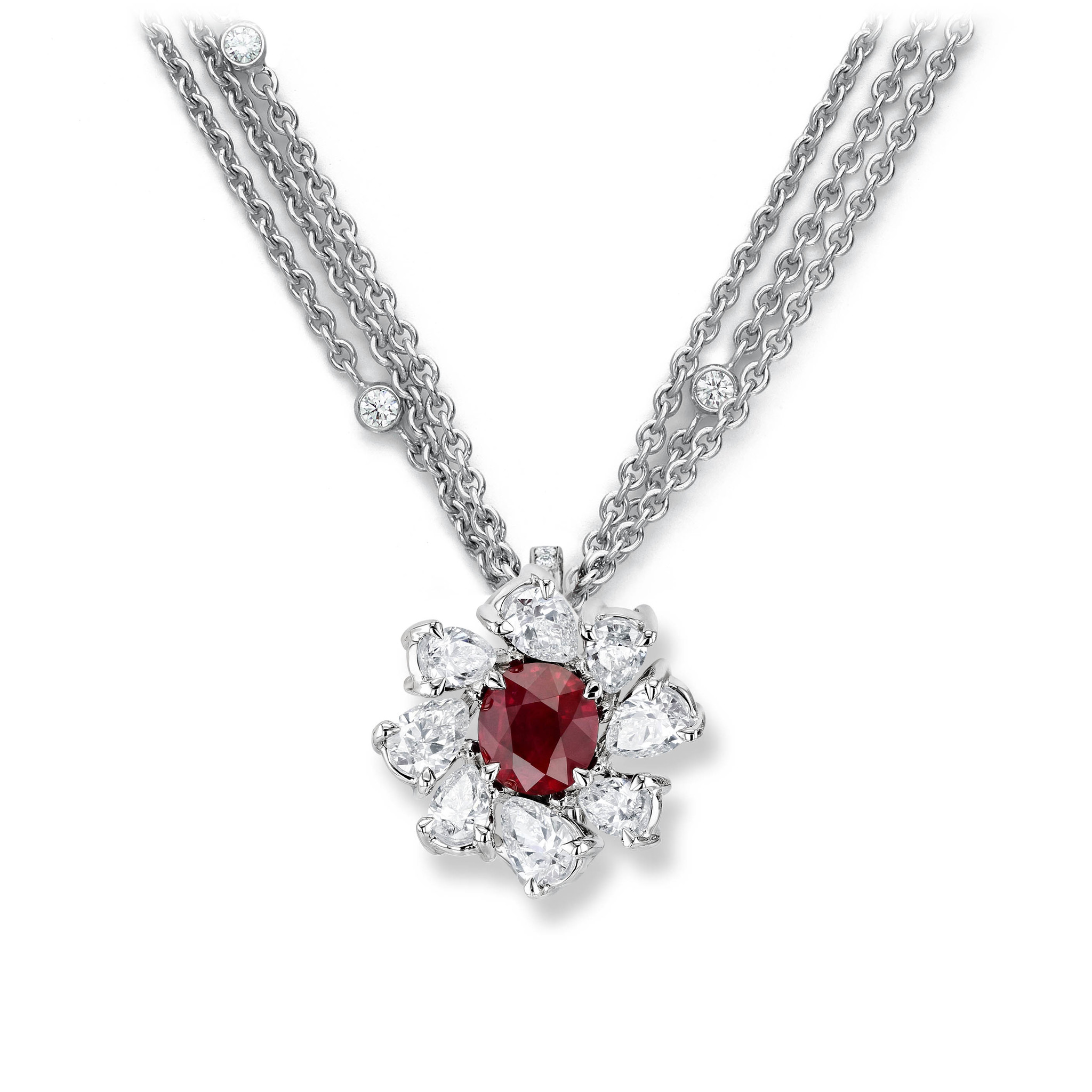 Necklace with ruby