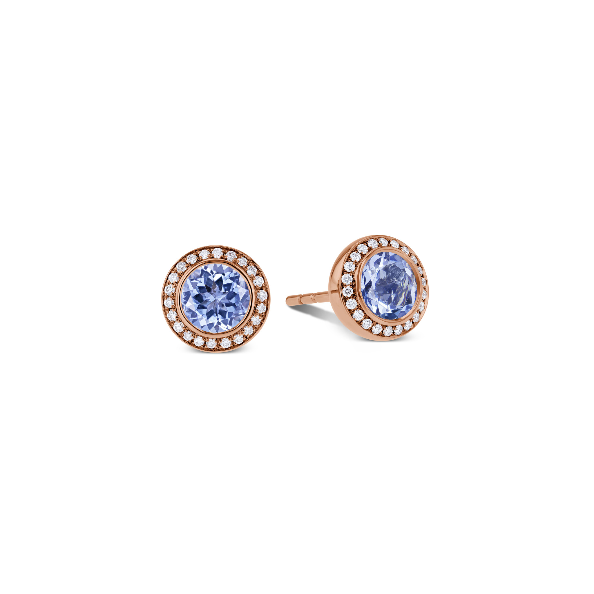 Earrings with Tanzanites